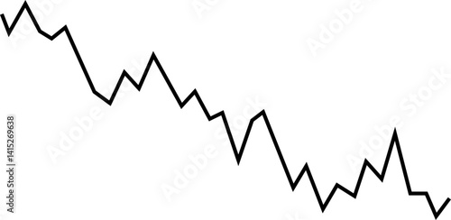 Line element representing alternating upward and downward movements within a fluctuating trend.