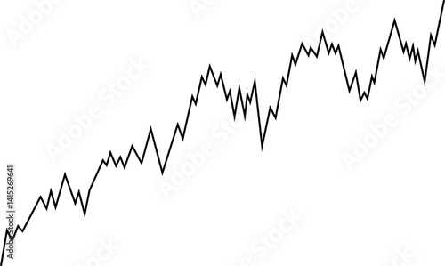Arrow-shaped line graph rising upward indicating increasing momentum in a market trend.