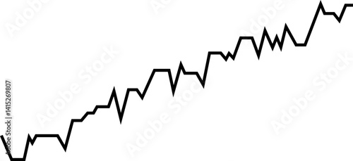 Arrow-shaped line graph representing directional data movement in business metrics.