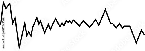 Zigzag wave visual representing volatile fluctuations in market statistics.
