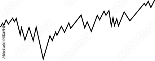 Increasing line with step trend design illustrating progressive climb in market indicators.
