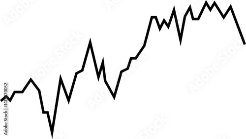 Graph with a stepped curve line showing progressive changes and intervals.