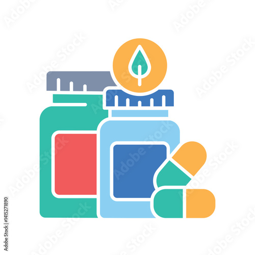supplements stack color flat icon for digital and print projects.