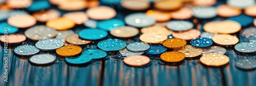 Wallpaper Mural Colorful Round Decorations with Water Droplets Torontodigital.ca