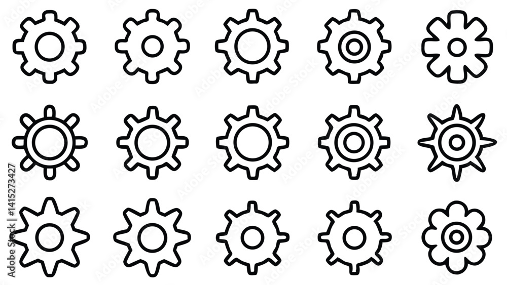 Mechanical gears, a vector illustration showcasing industrial cogwheels in a technology-driven pattern, symbolize engineering and machinery at work