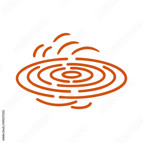 Orange Water Ripple Icon, Vector Illustration