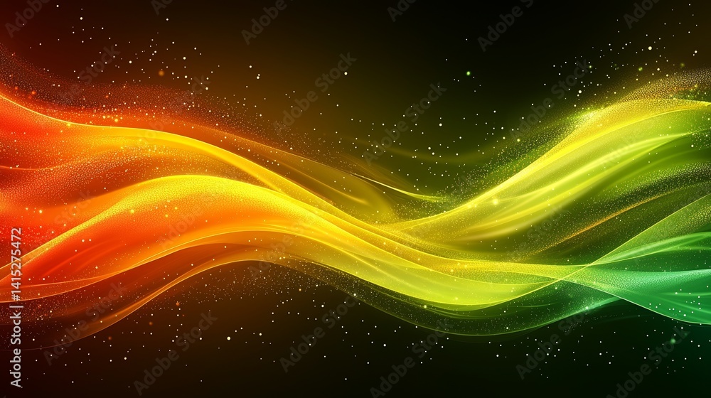 Obraz premium The background is a vibrant mix of red, orange, yellow, green, blue, and purple, evoking a sense of wonder and grabbing the viewer's attention, created by generative AI