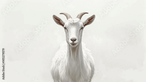 Curious hooves & fluid hues goat isolated watercolor vector illustration svg 