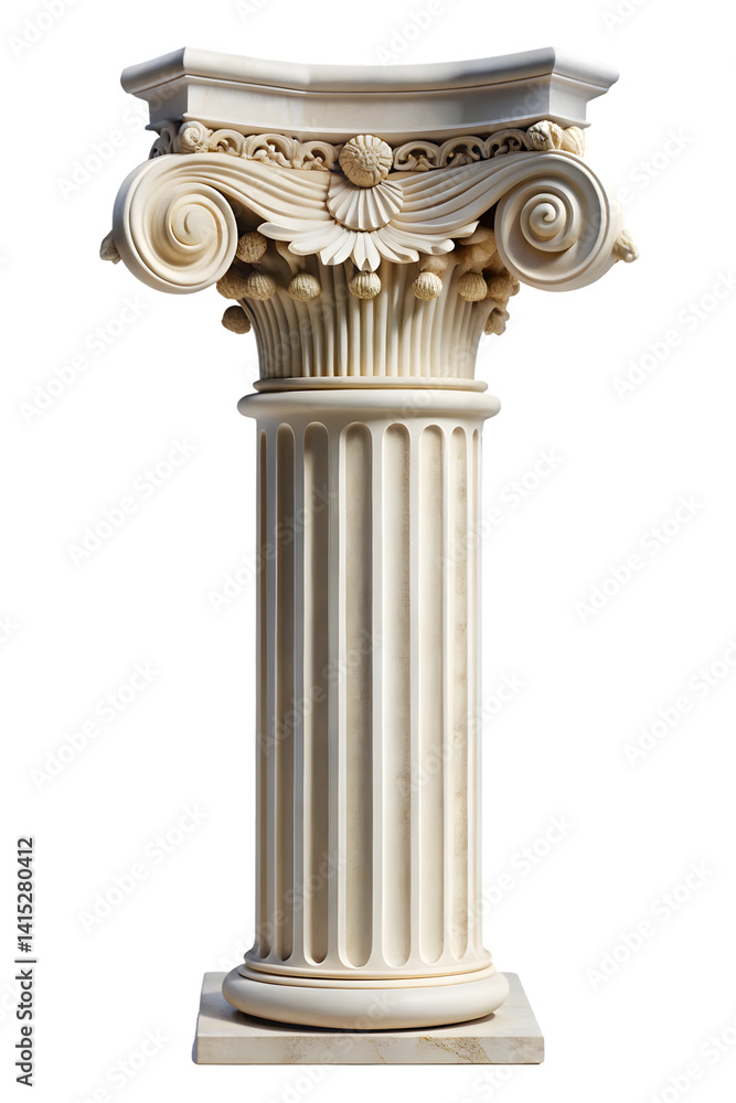 Obraz premium Corinthian Column Architectural Elegance on a transparent background