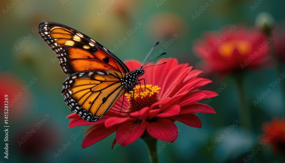 Fototapeta premium monarch butterfly on flower
