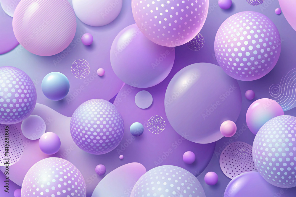 Bold lilac with floating asymmetric blobs in pastel tones Bold lilac with floating asymmetric blobs in pastel tones