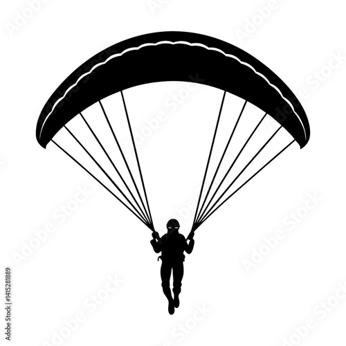 Paragliding adventure extreme sport silhouette art