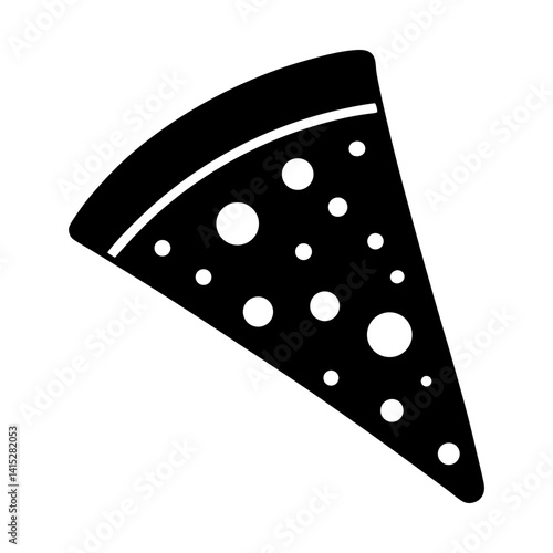 Delicious pizza slice with pepperoni illustration silhouette