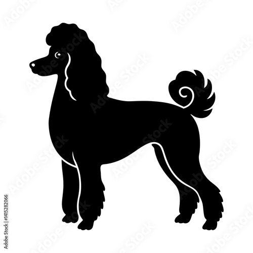 Poodle pedigree canine breed pet animal companion silhouette