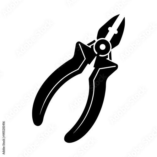 Cutting pliers tool vector illustration graphic silhouette