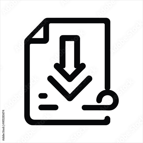 Download file icon with downward arrow, representing file transfer