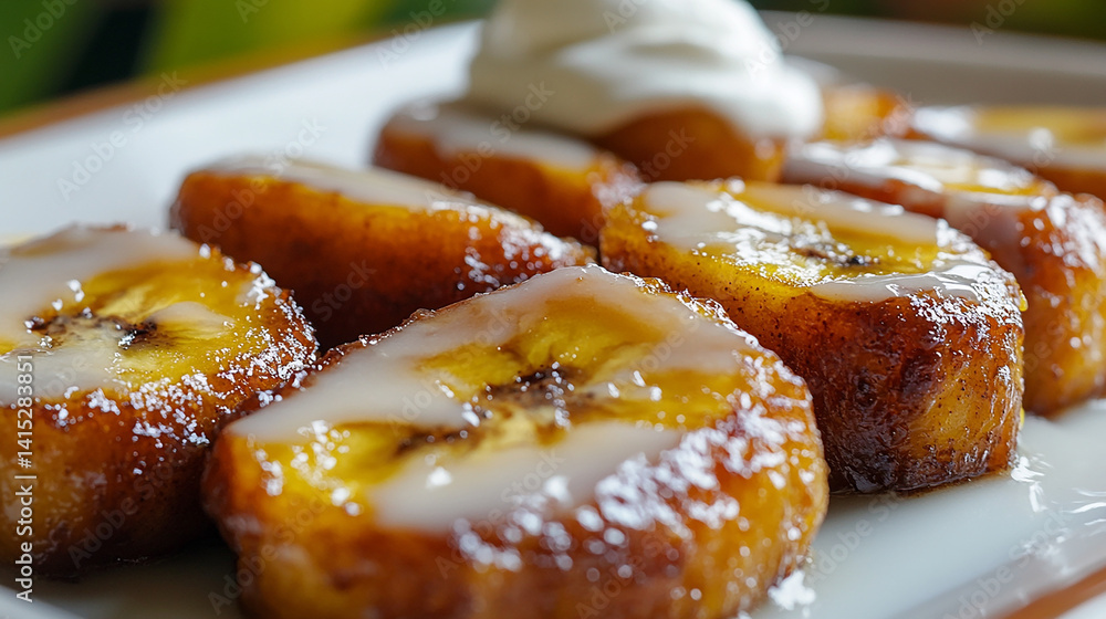 Fried plantains with sweet glaze