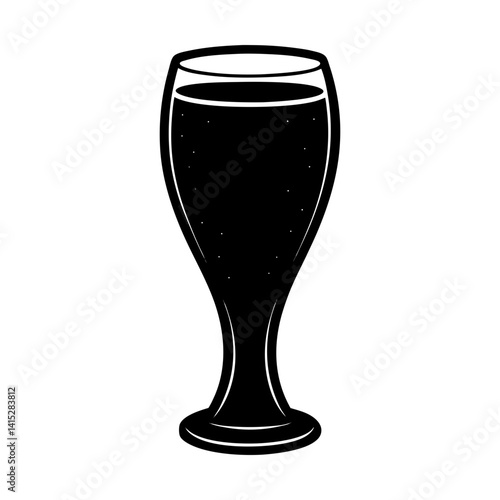 Elegant glass beverage illustration for design use silhouette