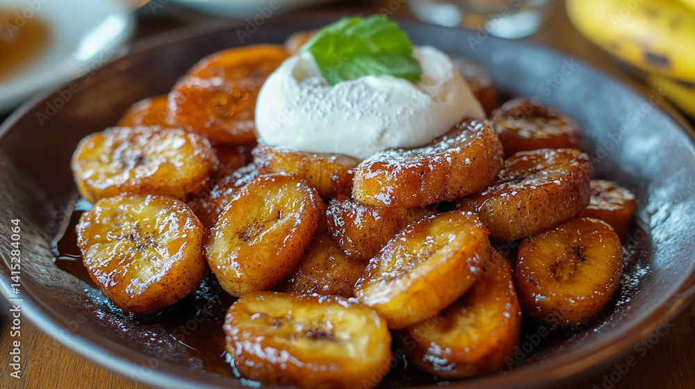 Fried plantains with sweet glaze