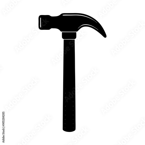 Claw hammer tool for construction and carpentry silhouette