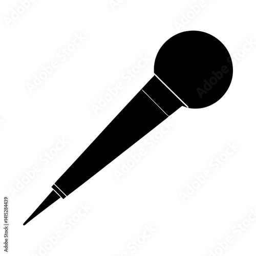 Professional microphone for singing and recording use silhouette