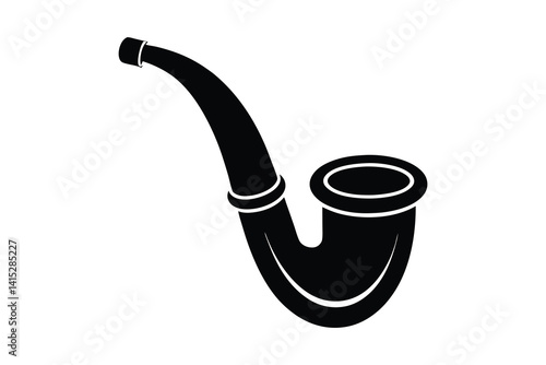 Tobacco pipe silhouette vector illustration isolated on white background
