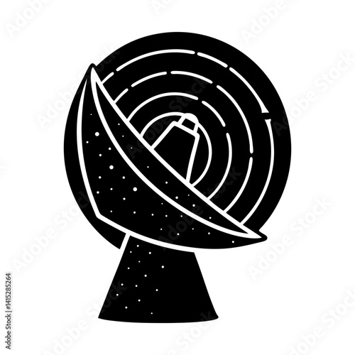 Satellite antenna communication vector graphic art silhouette