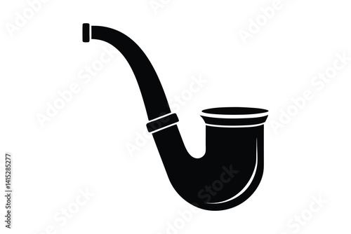 Tobacco pipe silhouette vector illustration isolated on white background