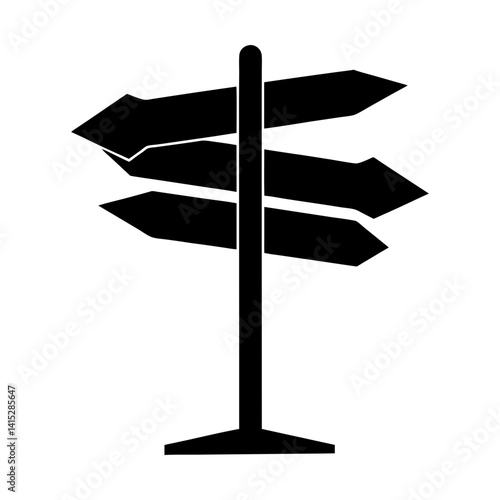 Directional signpost wayfinding road sign graphic silhouette