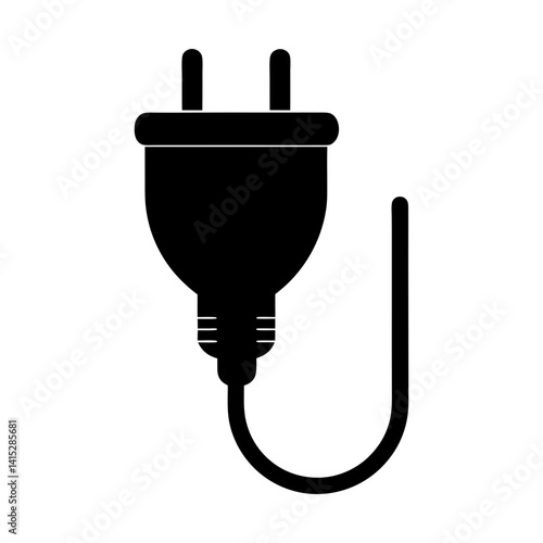 Electrical plug vector graphic power connection icon silhouette