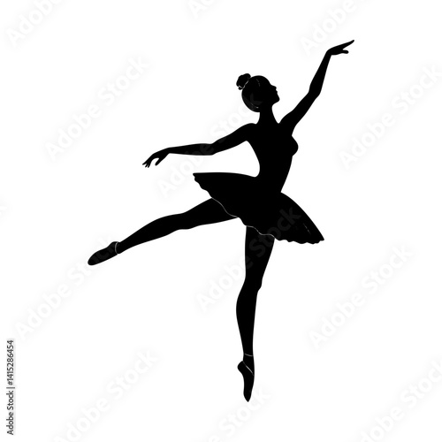 Elegant ballerina silhouette graceful dance pose art