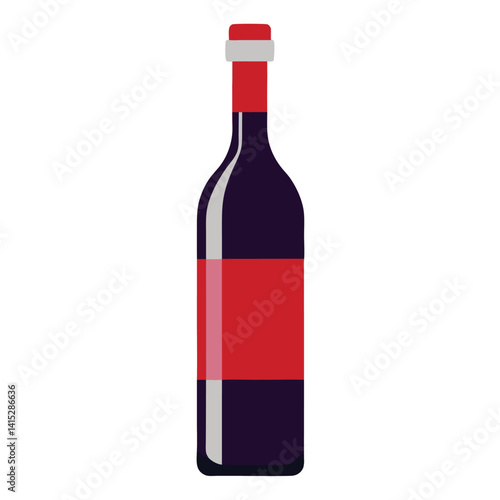 Wine bottle with white background