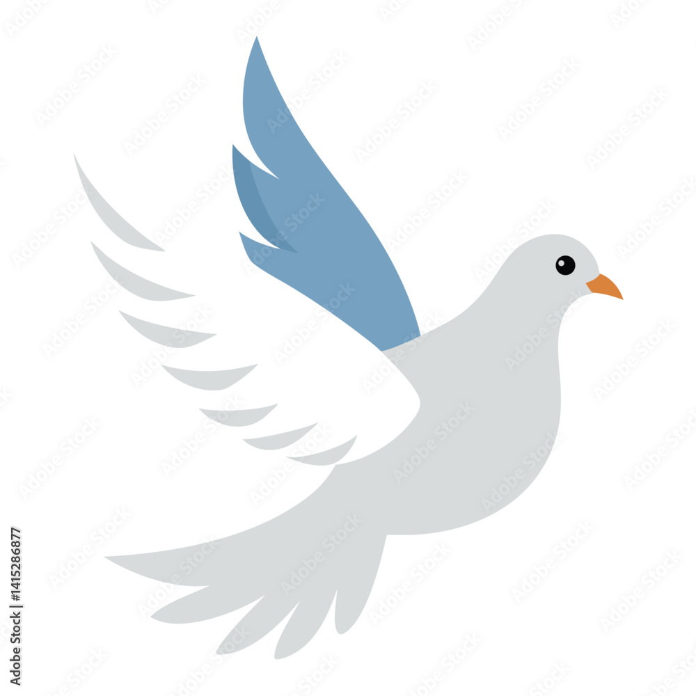 Fototapeta premium White pigeon flying with white background
