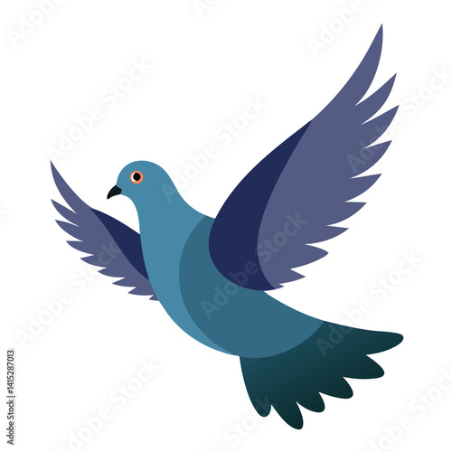 Pigeon flying with white background