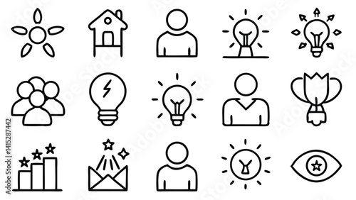 Vector illustration set of simple people icons for web design