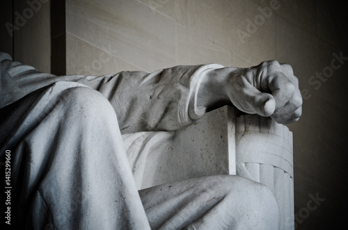 Lincoln Memorial Washington DC (detailed view of Lincoln's hand)