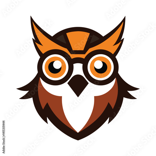 steampunk owl animal head mascot logo vector art illustration 