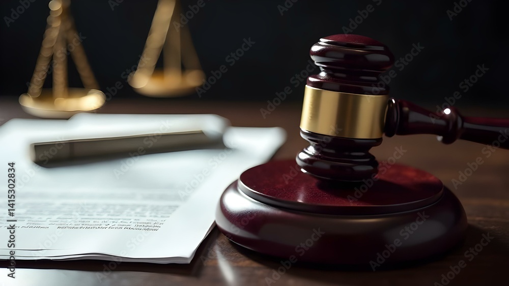 Justice Gavel and Scales on Legal Documents Justice Gavel and Scales on Legal Documents