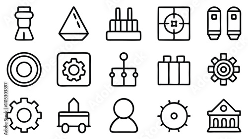 This black vector icon set presents a collection of church symbols and signs, useful for web or business illustrations