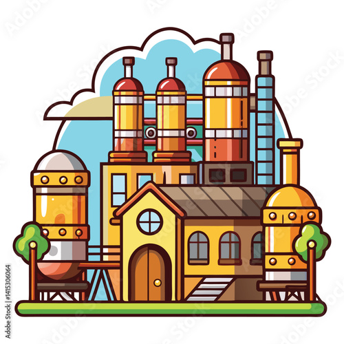 Clipart brewery flat design isolated on white background