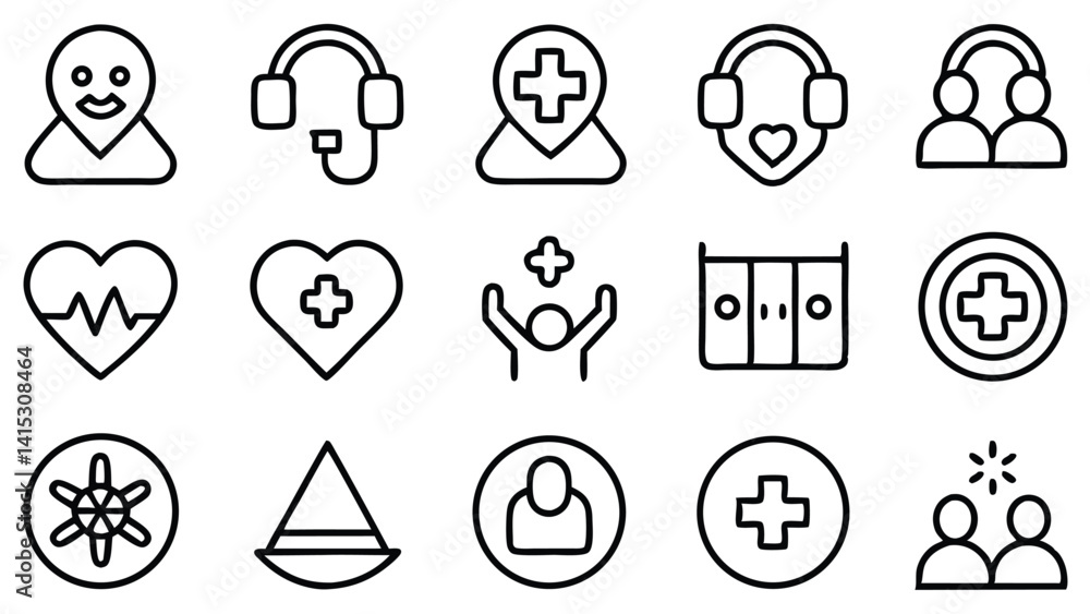 Fototapeta premium A set of vector icons of the zodiac presents astrological symbols
