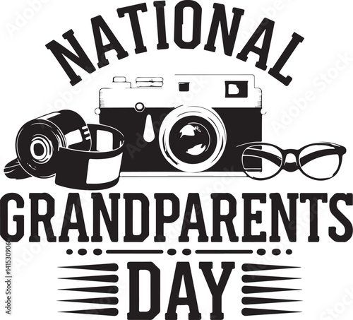 national grandparent’s day, grandparents day SVG t-shirt design, black SVG cut files