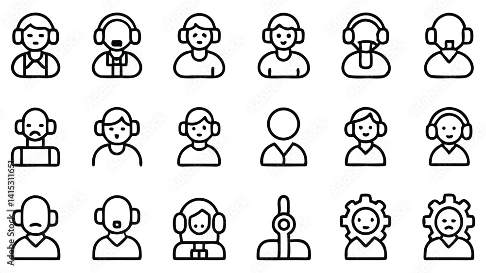 Vector illustration design of a business people icon set presents diverse user avatars as a team symbol Vector illustration design of a business people icon set presents diverse user avatars as a team symbol