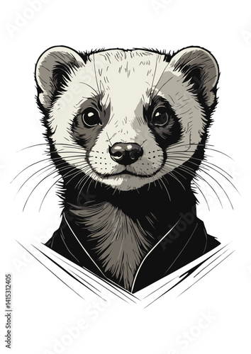 Ferret Portrait Clipart