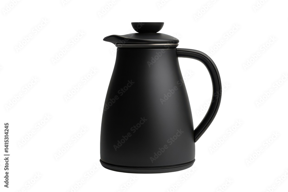 Sleek black thermal carafe perfect for coffee or tea elegant design for modern kitchens minimalist aesthetic dark background studio shot on transparent background Sleek black thermal carafe perfect for coffee or tea elegant design for modern kitchens minimalist aesthetic dark background studio shot on transparent background