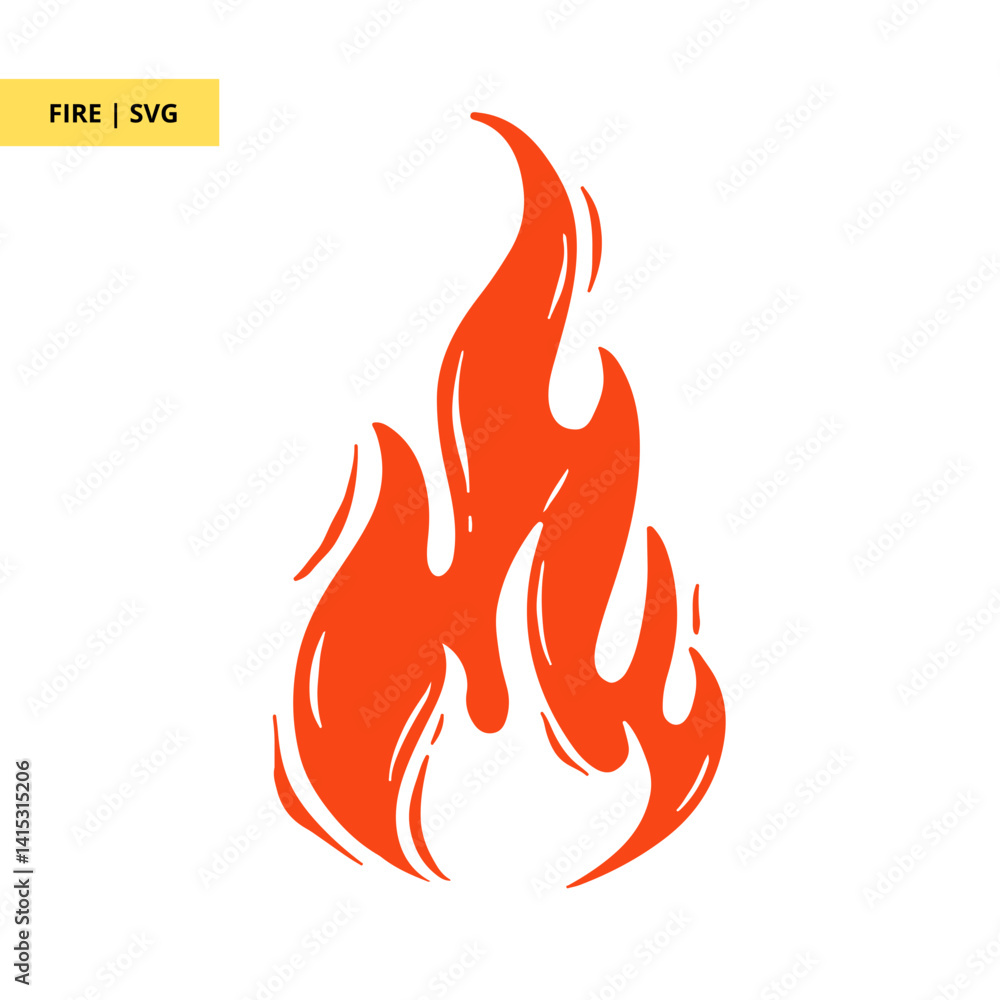 Vector fire flame icon illustration in flat style with sharp edges and bold color tones Vector fire flame icon illustration in flat style with sharp edges and bold color tones