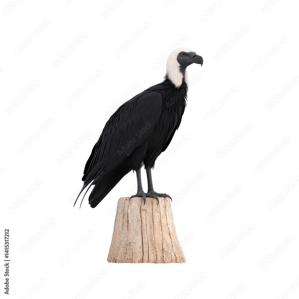 Obraz premium A lone bird on a weathered wooden post in a serene natural setting capturing the essence of rustic wildlife observation.