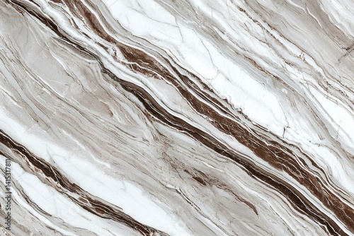 Diagonal Brown and White Marble Swirl Texture