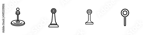 Vector illustration of gaming tokens showcasing various designs for board games or tabletop gaming adventures