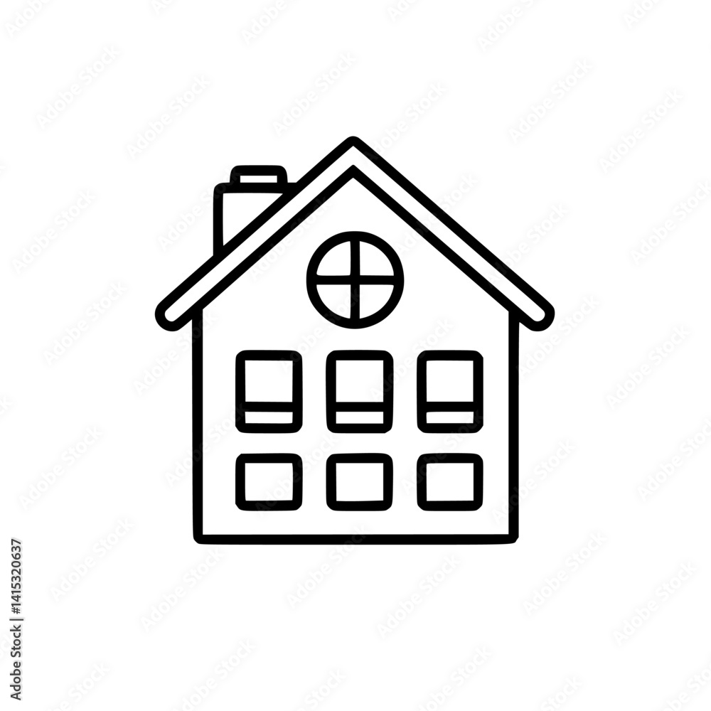 Stylized vector illustration of a simple house icon suitable for various design projects and materials Stylized vector illustration of a simple house icon suitable for various design projects and materials